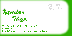 nandor thur business card